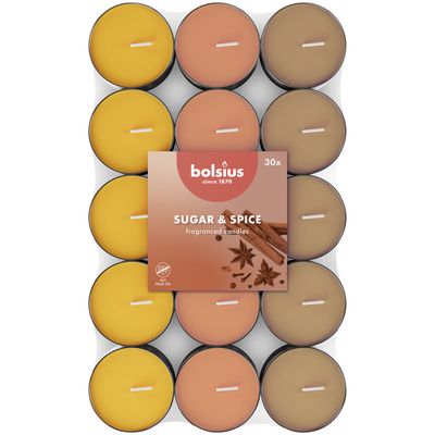 Bolsius Geurtheelicht 3,5U Sugar & Spice Pack   (30 stuks) 30 stuks