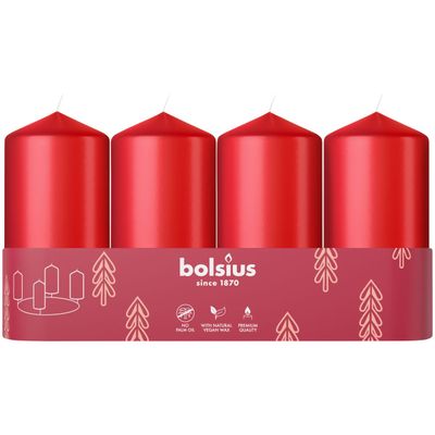 Bolsius Stompkaars 100/48 Tray 4 Delicate Red (1 stuk) 1 stuk
