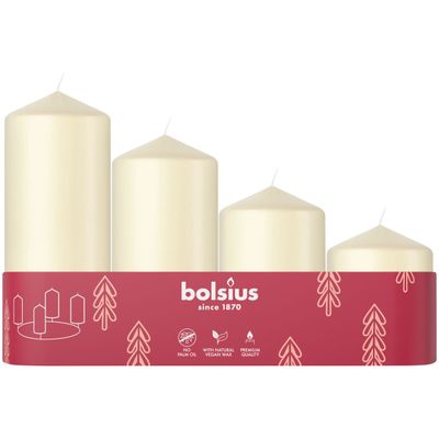 Bolsius Stompkaars Assorti Tray 4 Soft Pearl (1 stuk) 1 stuk
