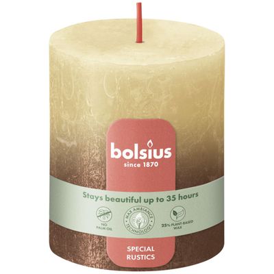 Bolsius Rustiek Fading Metallic Stompkaars 80/68 Oat Beige + Copper (1 stuk) 1 stuk