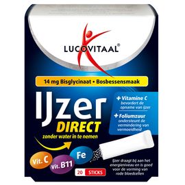 Lucovitaal Lucovitaal IJzer Bisglycinaat Direct Bosbessensmaak (20 zakjes)