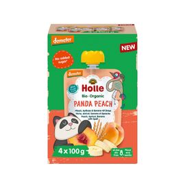 Holle Holle Knijpfruit Panda Peach Multipack (4 stuks)