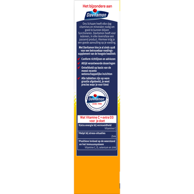 Davitamon Vitamine C + Extra D3 Bruistabletten Citroensmaak (30 tabletten) 30 tabletten