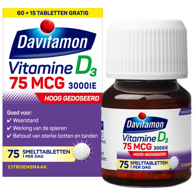 Davitamon Vitamine D3 75Mcg (75 tabletten) 75 tabletten