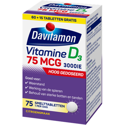 Davitamon Vitamine D3 75Mcg (75 tabletten) 75 tabletten