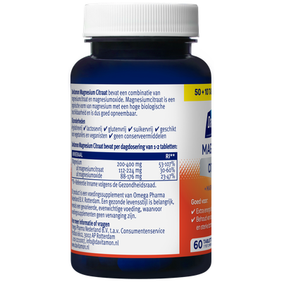 Davitamon Magnesiumcitraat & Magnesiumoxide (60 tabletten) 60 tabletten