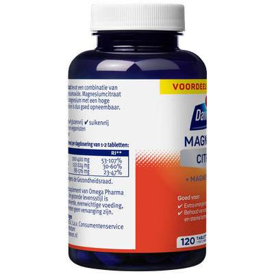 Davitamon Magnesiumcitraat & Magnesiumoxide (120 tabletten) 120 tabletten