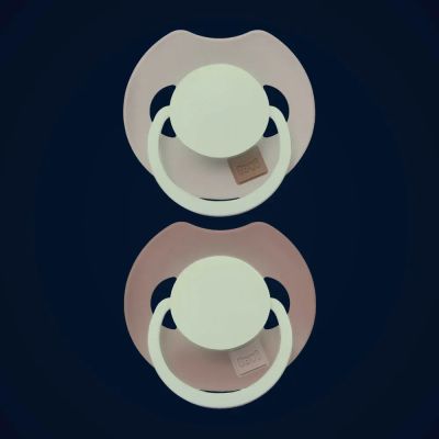 Difrax Glow Dynamic Fopspeen 18+M Prime 2St. Ivory/ Blush (2 stuks) 2 stuks