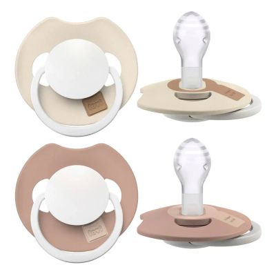 Difrax Glow Dynamic Fopspeen 18+M Prime 2St. Ivory/ Blush (2 stuks) 2 stuks