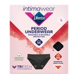 Libresse Libresse IntimaWear Wasbaar Menstruatie Ondergoed Zwart L (1 stuk)