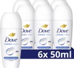 6x Dove W Classic Deodorant Roll-On (50 ml) 6 x 50 ml thumb