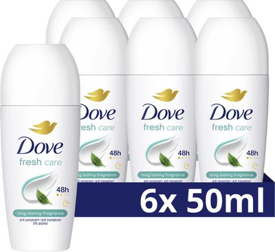 6x Dove W Fresh Deodorant Roll-On (50 ml) 6 x 50 ml