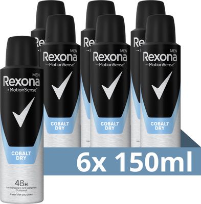 6x Rexona Deodorant spray dry cobalt men (150 ml) 6 x 150 ml