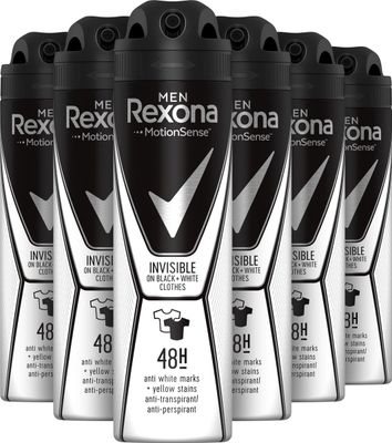 6x Rexona Deodorant spray men invisible (150 ml) 6 x 150 ml