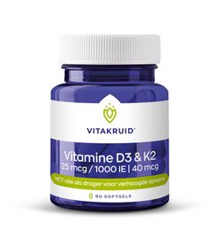 Vitakruid Vitakruid Vitamine D3 & K2 (90 softgels)