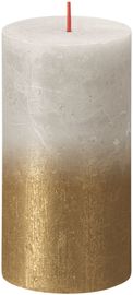 Bolsius Bolsius Fading Metallic Rustiekkaars 130/68 Sandygrey + Gold (1 stuk)