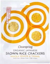Clearspring Clearspring Bruine-Rijstcrackers Whole Sesame & Tamari (40 gr)