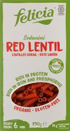 Felicia Felicia Sedanini Rode Linzen Glutenvrij (250 gr)