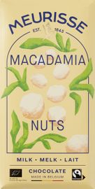 Meurisse Meurisse Chocoladereep Macadamia Nuts (100 gr)