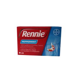 Rennie Rennie Rennie Pepermunt (48 kauwtabletten)