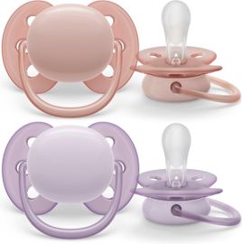 Avent Avent Fopspeen 0-6M Ultra Soft Grijs/Roze (2 stuks)