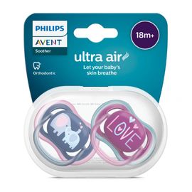 Avent Avent Fopspeen 18M+ Ultra Air Olifant/Love (2 stuks)