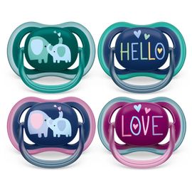 Avent Avent Fopspeen 18M+ Ultra Air Olifant/Tekst Mix (2 stuks)