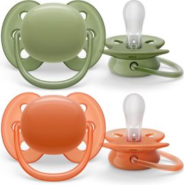 Avent Avent Fopspeen 18M+ Ultra Soft Kaki/Terracotta (2 stuks)