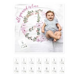 Lulujo Lulujo Swaddle&Cards All You Need Love (1 set)