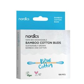 Nordics Nordics Wattenstaafjes Bamboo Blauw (100 stuks)