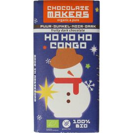 Chocolatemakers Chocolatemakers Kerstreep Ho Ho Ho Congo 68% Puur Bio (80 gr)