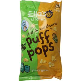 Ella's Kitchen Ella's Kitchen Puff Pops Peas & Sweetcorn 10+ Maanden Bio (36 gr)