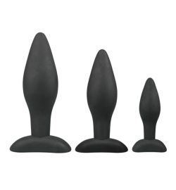 Easytoys Anal Collection Easytoys Anal Collection Siliconen buttplugsetje - zwart (3stuks)