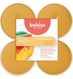Bolsius Bolsius True Scents maxilichten clear cup 8u Mango (1 st.)