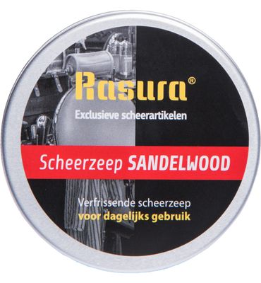 Rasura Scheerzeep sandelwood in blik (1st) 1st