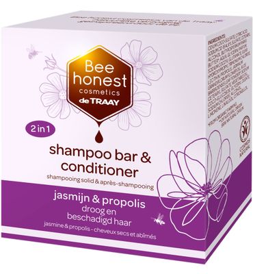 Bee Honest Shampoobar jasmijn & propolis (80g) 80g