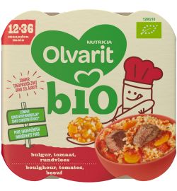 Koopjes Drogisterij Olvarit Bulgur tomaat rundvlees 12M210 bio (230g) aanbieding