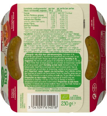 Olvarit Bulgur tomaat rundvlees 12M210 bio (230g) 230g