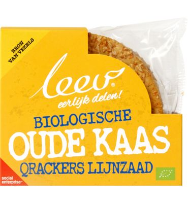 Leev Oude kaas qrackers lijnzaad bio (140g) 140g
