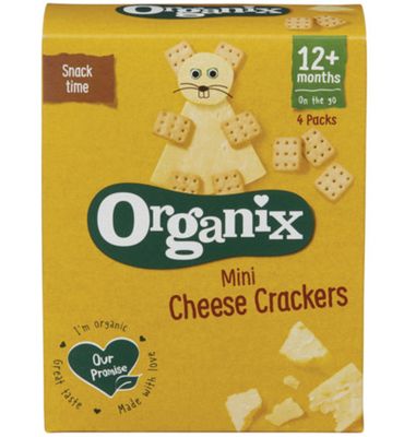 Organix Goodies Cheese crackers 12 maanden+ 20 gram bio (4x20g) 4x20g