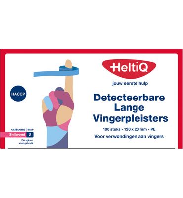 HeltiQ Detect vingerpleister lang PE 120 x 20 (100st) 100st