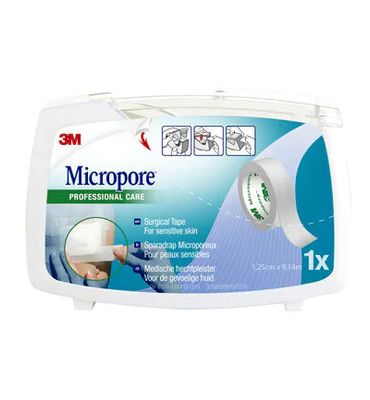 3M Micropore hechtpleister 1.25 x 9.14 (1st) 1st