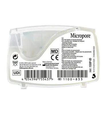 3M Micropore hechtpleister 1.25 x 9.14 (1st) 1st