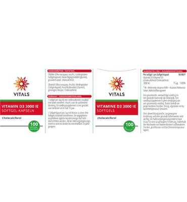 Vitals Vitamine D3 3000IE (100sft) 100sft