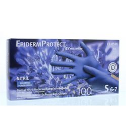 Epidermprotect Epidermprotect Nitriel onderzoekhandschoen poedervrij S blauw (100st)