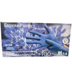 Epidermprotect Epidermprotect Nitriel onderzoekhandschoen poedervrij M blauw (100st)