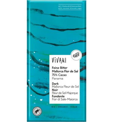 Vivani Dark 75% Panama cocoa Mallorca fleur de sel bio (80g) 80g