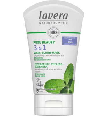 Lavera Pure Beauty 3-in-1 reiniger - peeling - masker EN- (125ml) 125ml