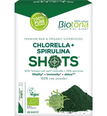 Biotona Chlorella spirulina shots 2.2 gram bio (20st) 20st