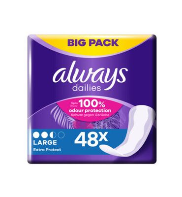 Always Dailies inlegkruisjes extra protect large (48st) 48st